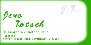 jeno kotsch business card